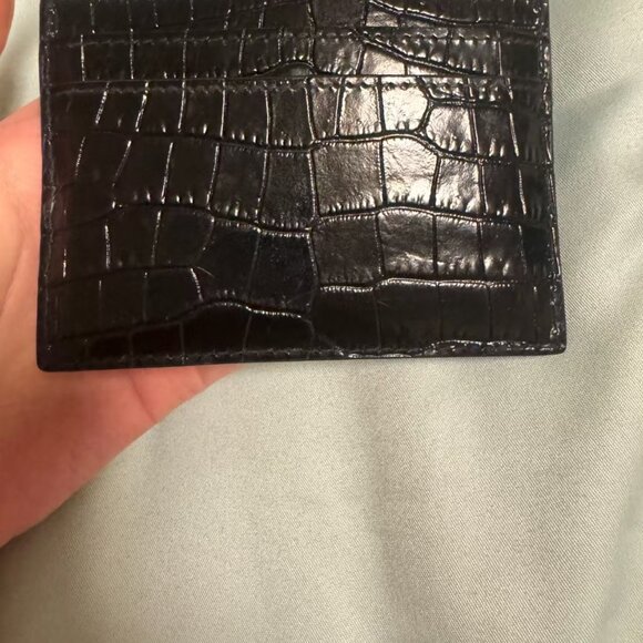 NWT Saint Laurent Black Croc-Embossed Card Holder - Picture 4 of 4